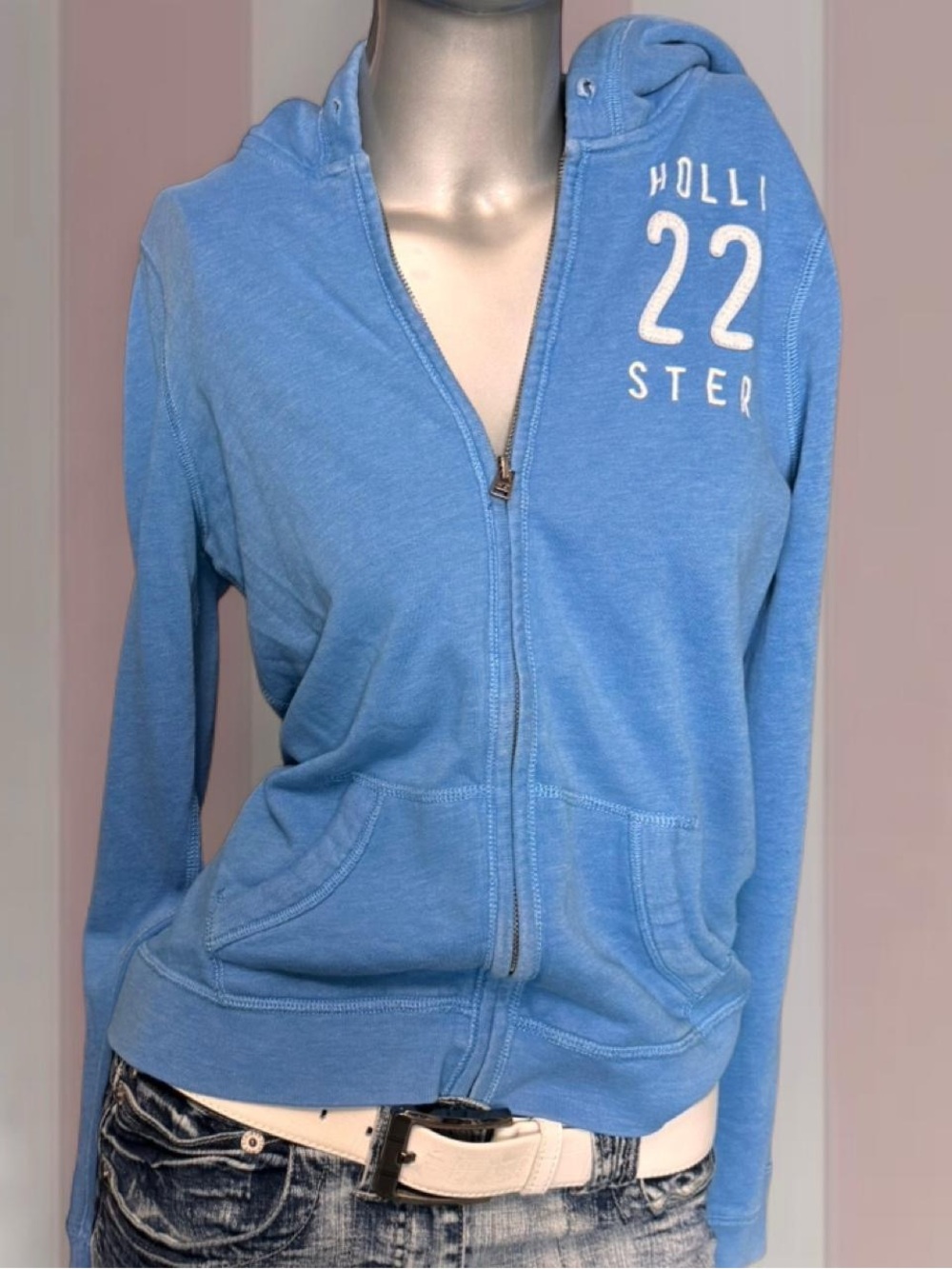 Hollister Y2K Blue Zip Hoodie